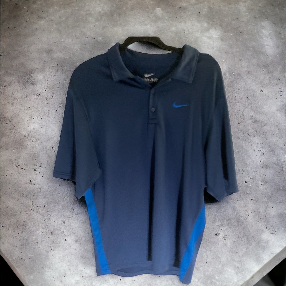 Men’s Nike Dri Fit Blue/Blue Knit Polo Shirt EUC